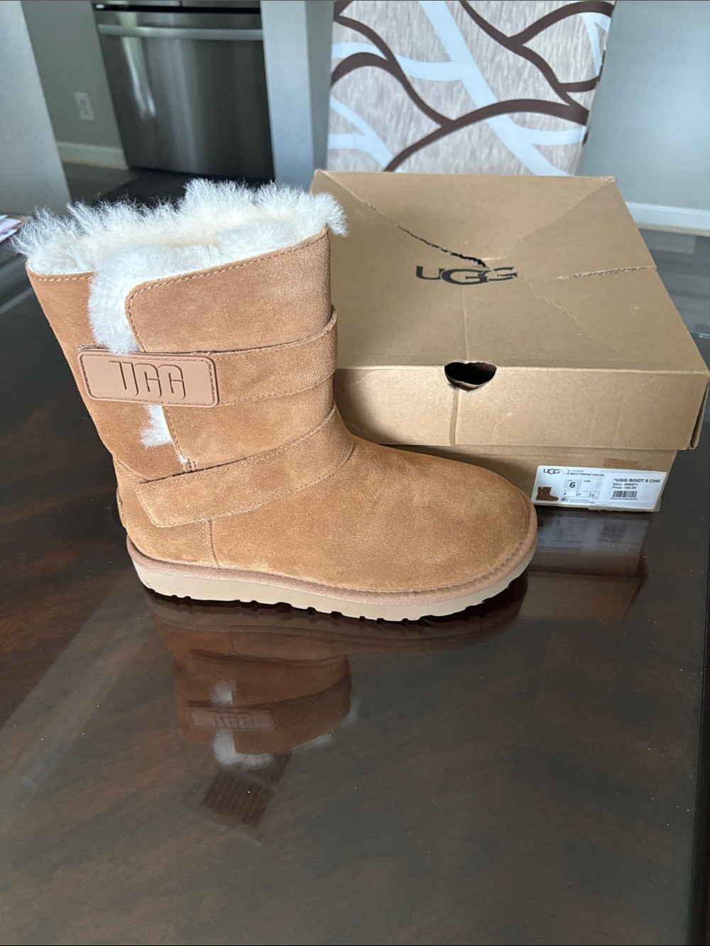 UGG Womens Chestnut Tan Suede Shearling Boots